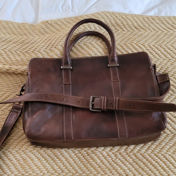 Genuine leather messenger bag new.